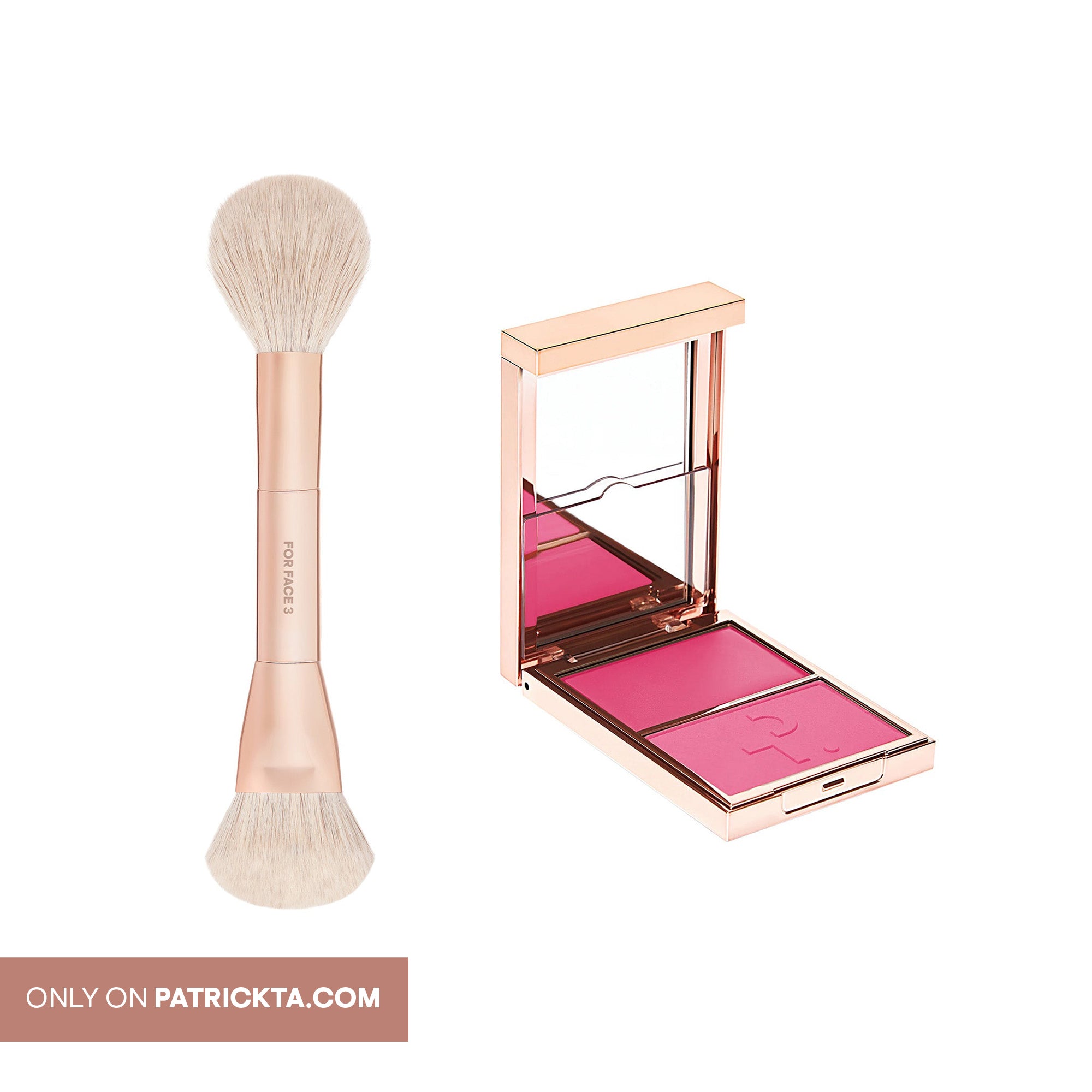 Major Headlines Blush Duo & Dual-Ended Brush Set - She's Blushing (Rosey Taupe)