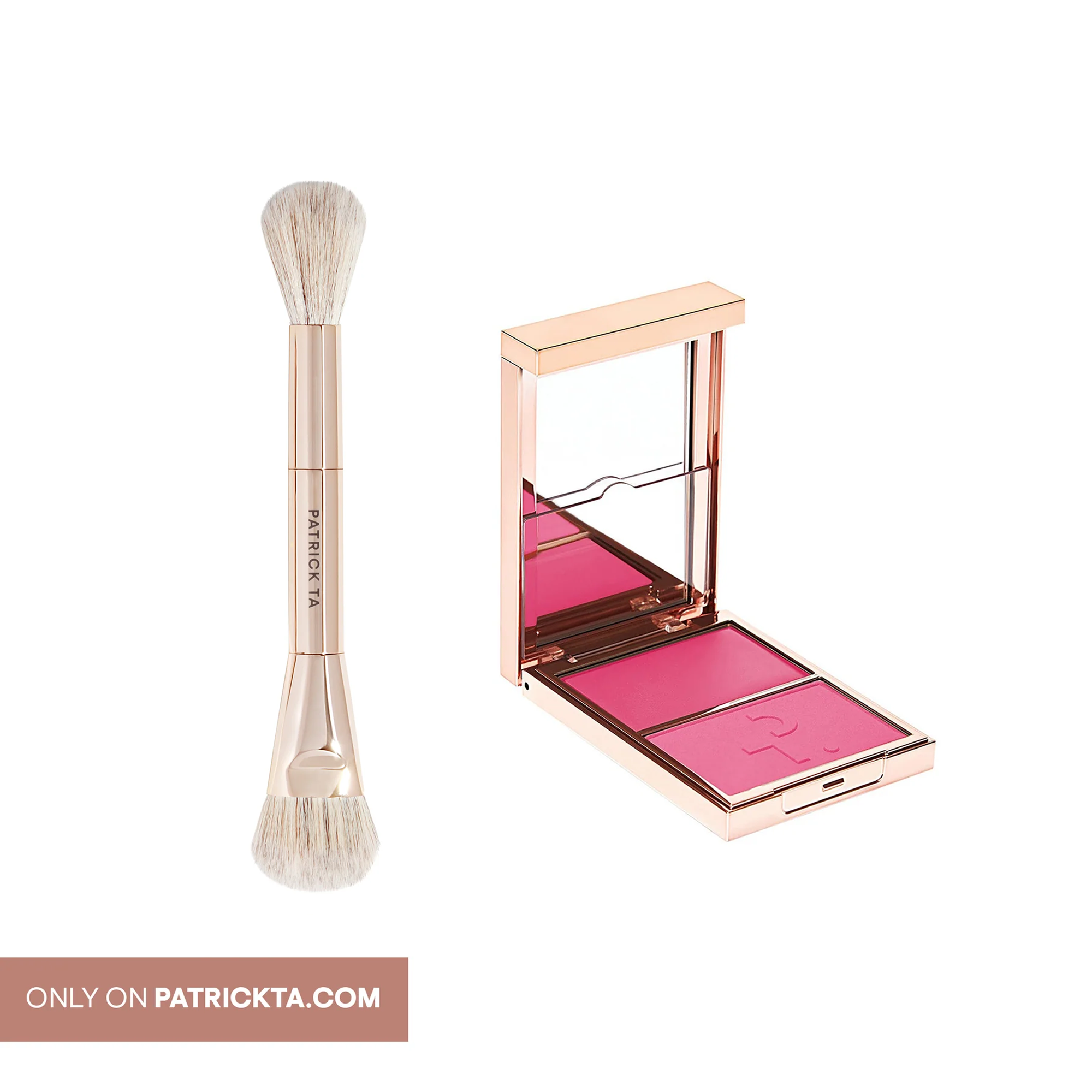 Major Headlines Blush Duo & Precision Brush Set - She's Giving (Vibrant Blue Pink)