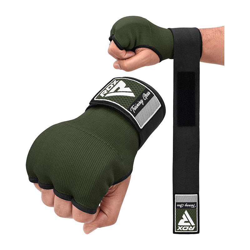 RDX IS Gel Padded Inner Gloves Hook & Loop Wrist Strap for Knuckle Protection OEKO-TEX®&nbsp;Standard 100 certified Army Green / S