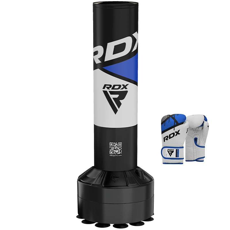 RDX R8 4ft Kids Free Standing Punch Bag With Gloves For Training & Workout Set Grey