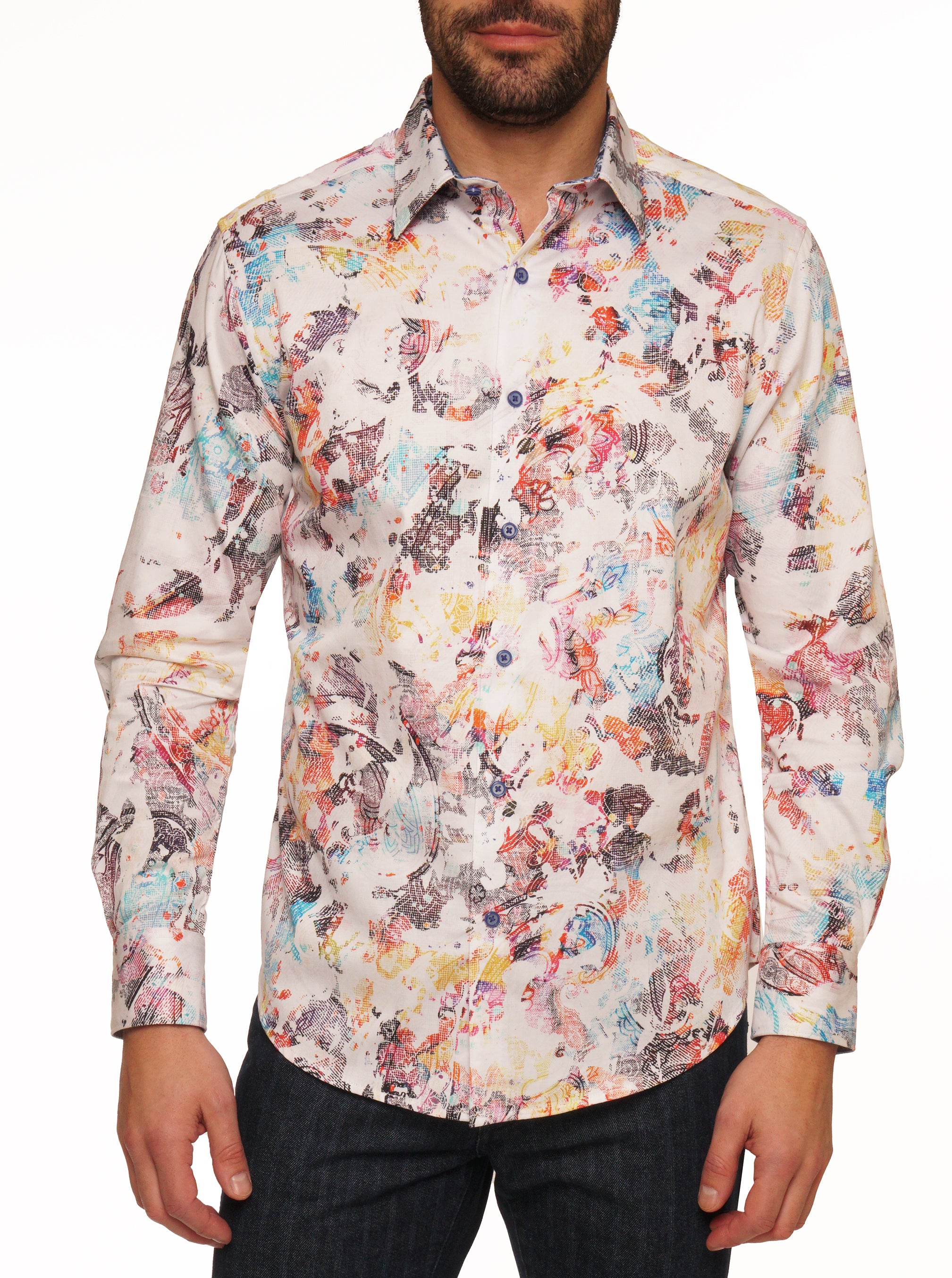 Robert Graham Splash Of Color Long Sleeve Button Down Shirt