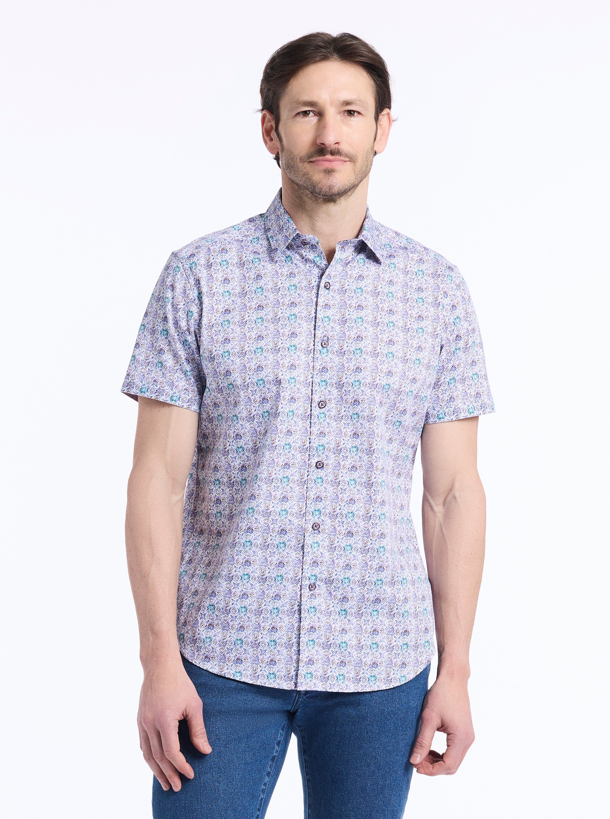 Robert Graham Markwood Short Sleeve Button Down Shirt