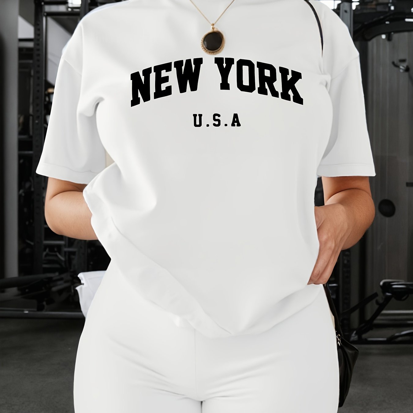 TEMU Fashion Letter Anime Print Women's Crew Neck T-shirt, Easy Design, Comfortable And Breathable, Suitable For Casual Everyday Wear, Showcases And Elegant Style, A Must-have For Summer Parties