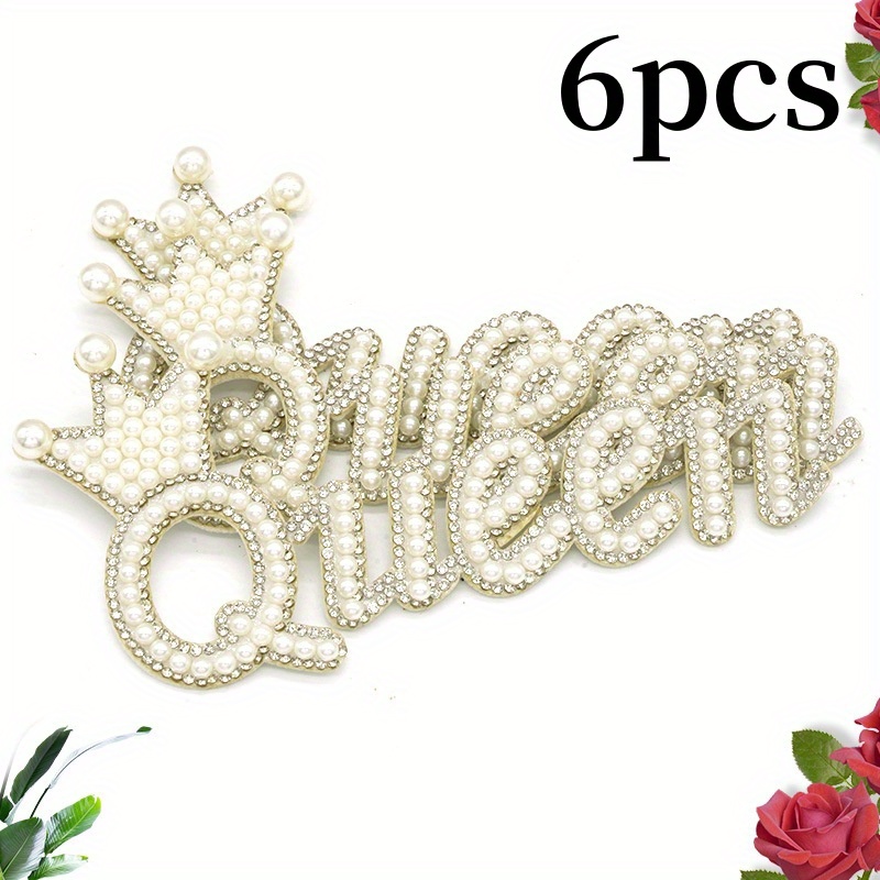 TEMU 6pcs Alphabet Queen Patch Stickers Clothing Bags Shoes Hats Decoration