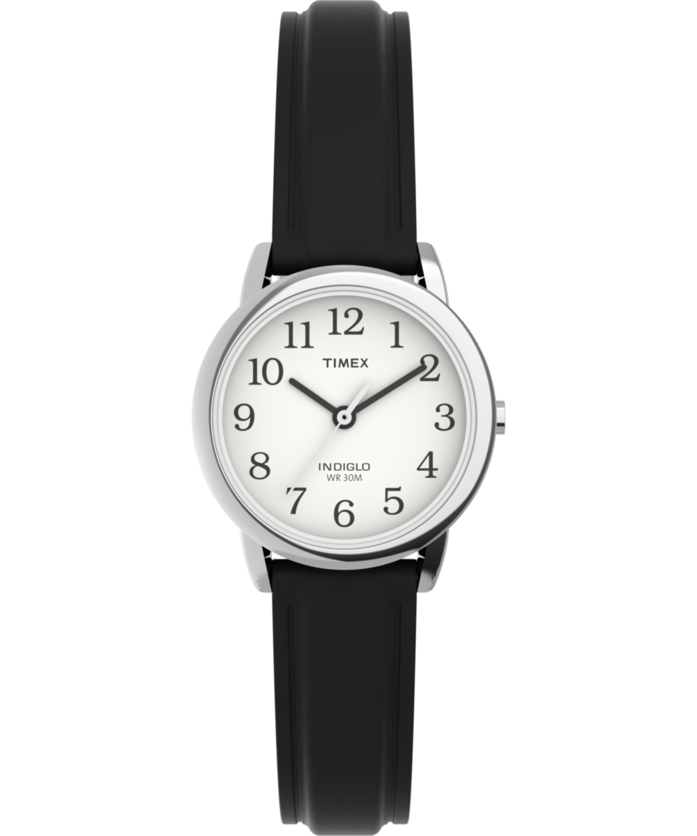 Women's Watch Easy Reader® 25mm Leather Strap | Black/Silver-Tone/White, Brass/LLB