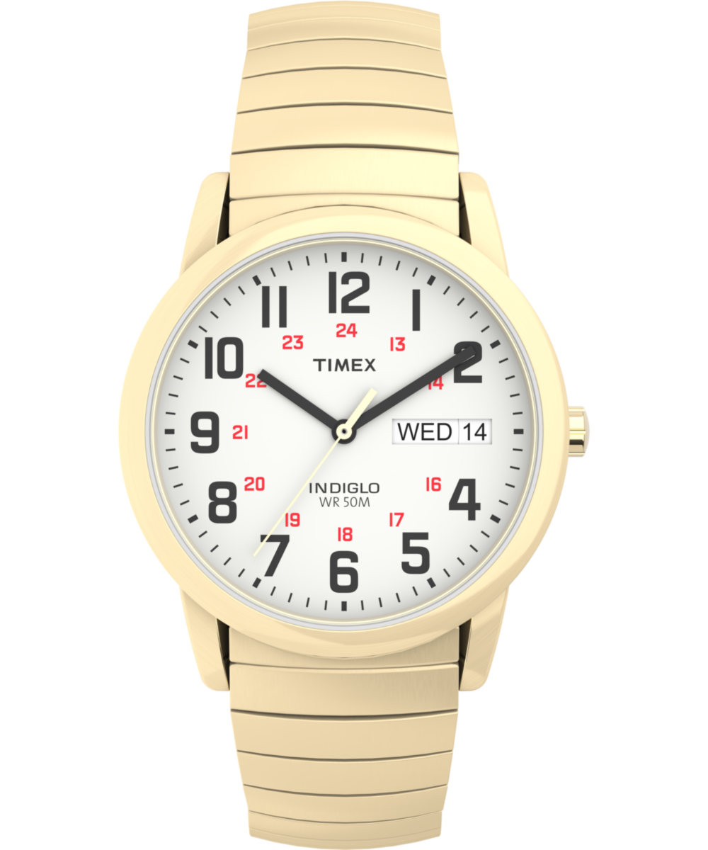 Men's Watch Easy Reader Day Date 35mm Expansion Band | Gold-Tone/White, Brass