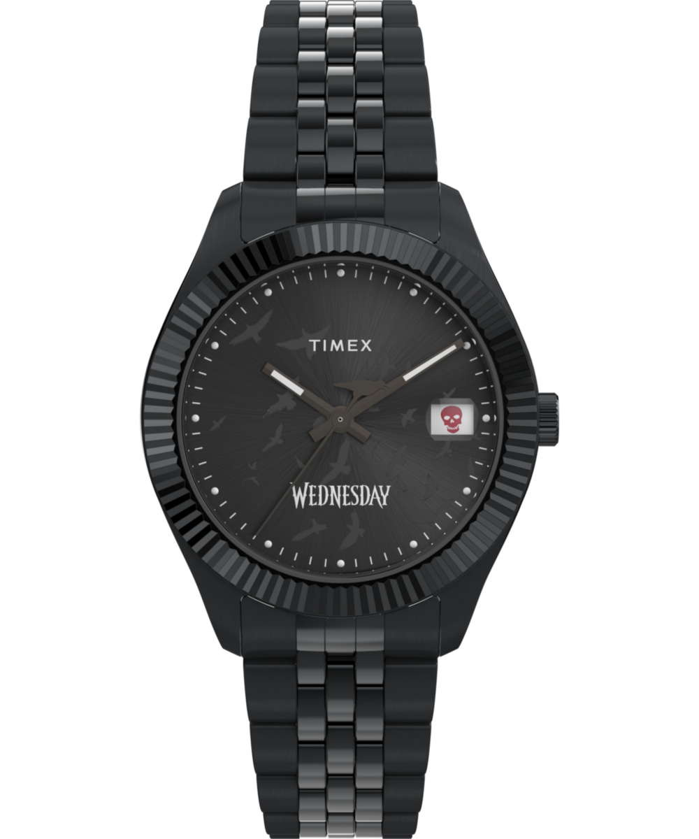 Men's Watch Timex x Wednesday Timex Legacy 36mm Stainless Steel Bracelet | Black, Stainless Steel