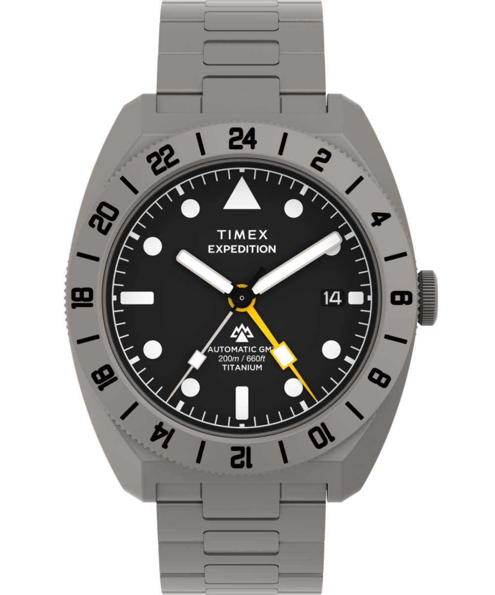 Men's Watch Expedition® Pioneer Titanium Automatic GMT 41mm Titanium Bracelet | Titanium/Titanium/Black