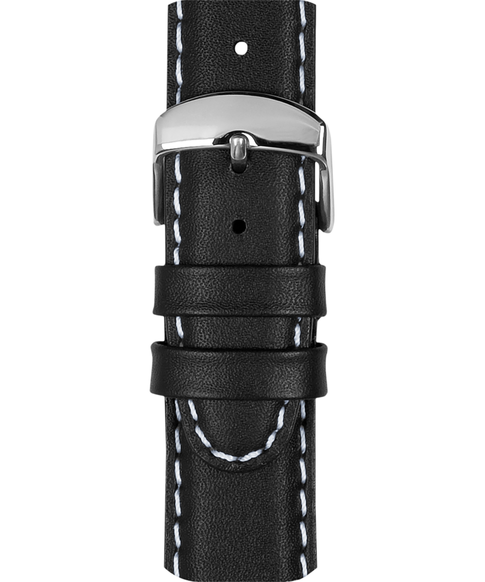Men's Watch 20mm Black Leather Strap | Black