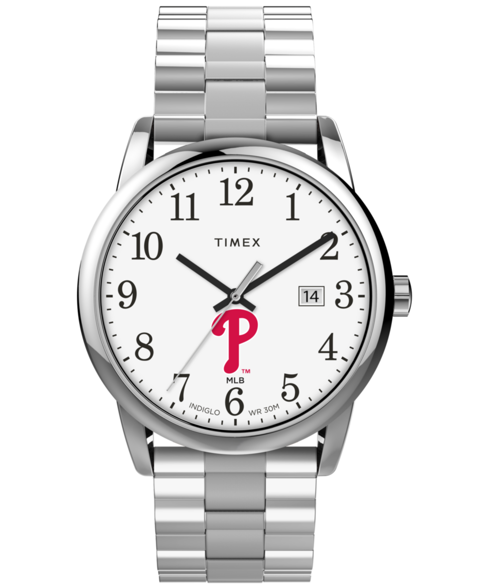 Men's Watch Easy Reader Expansion Bracelet Philadelphia Phillies | Stainless Steel/Silver-Tone/White, Low Lead Brass