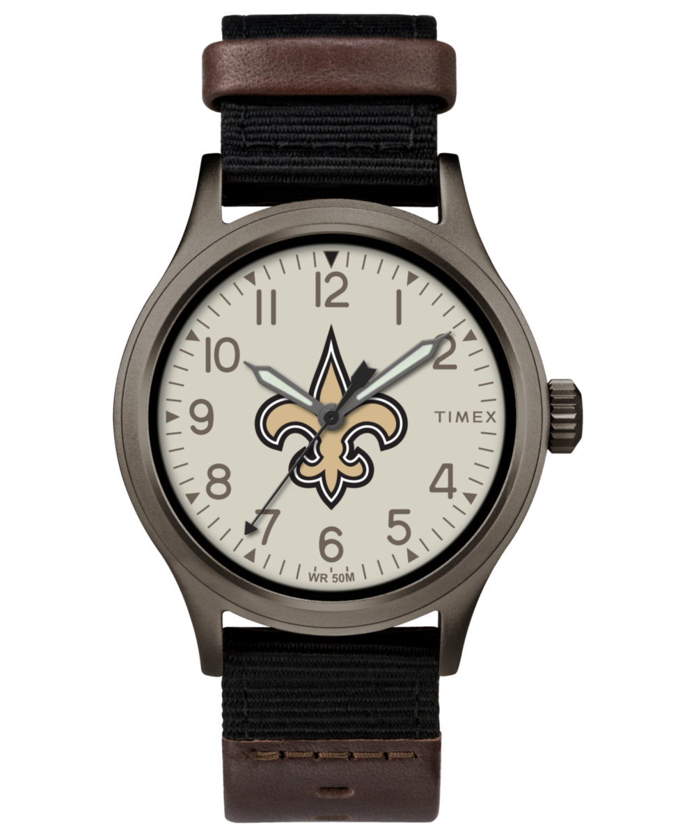 Men's Watch Clutch New Orleans Saints | Black/Titanium, IP Plated