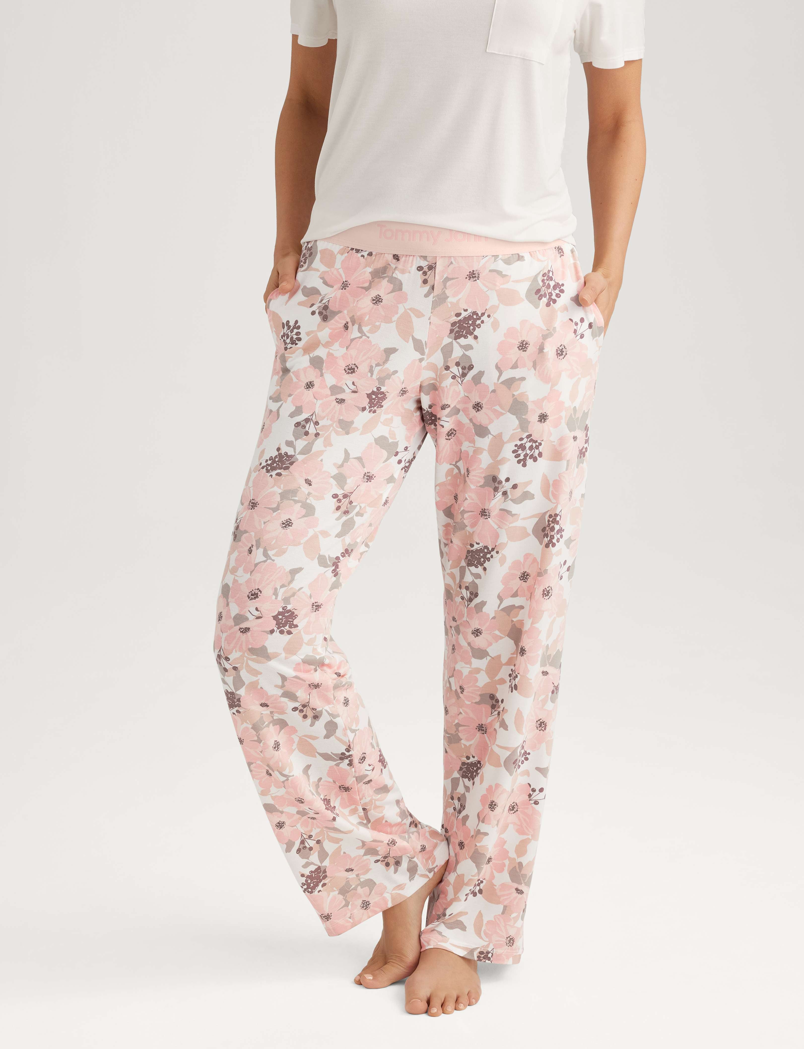 Tommy John Women's Second Skin Sleep Pant in Chintz Rose Soft Floral Size L (12-14)