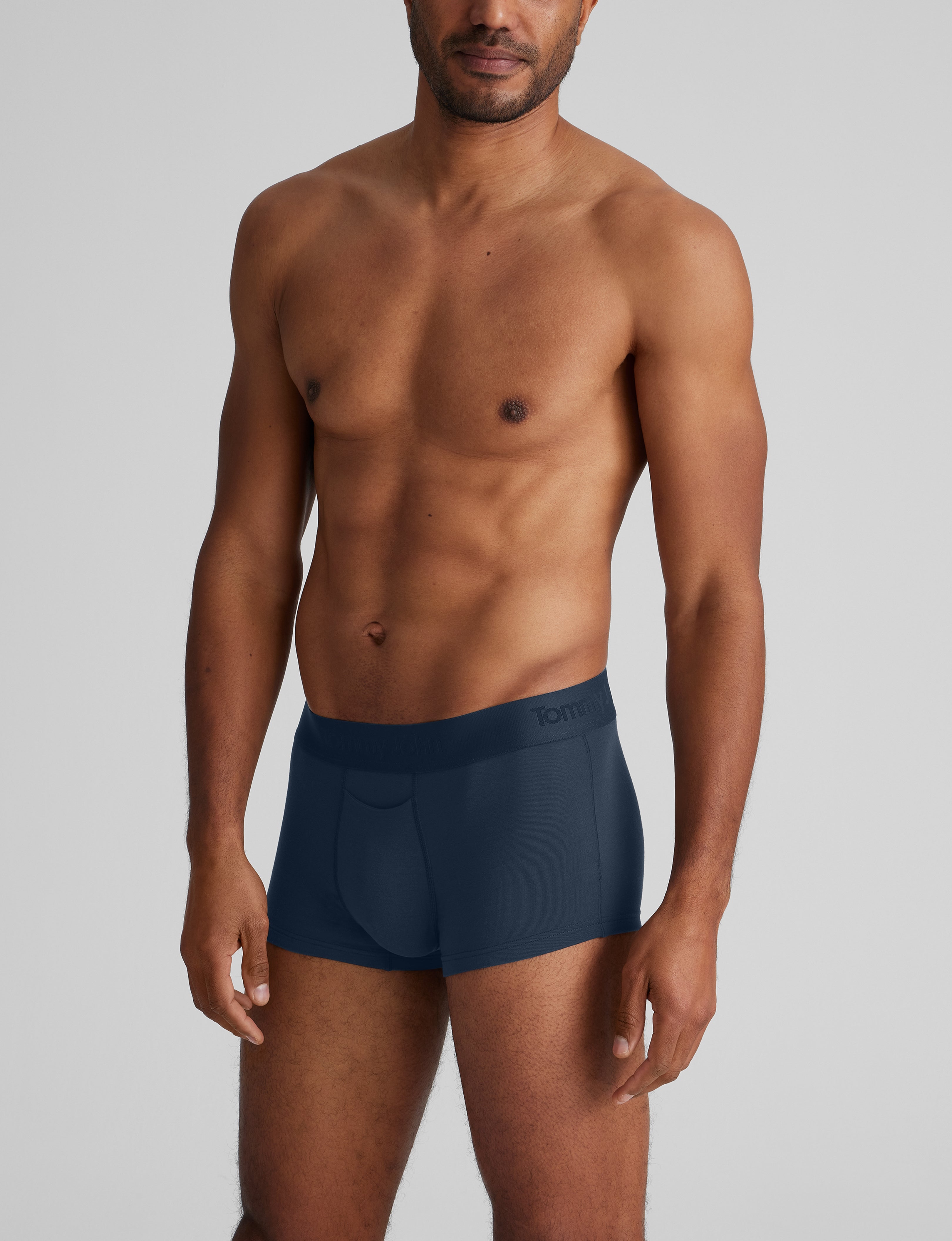 Tommy John Men's Second Skin Square Cut 2" Boxer Brief in Blue Size Medium