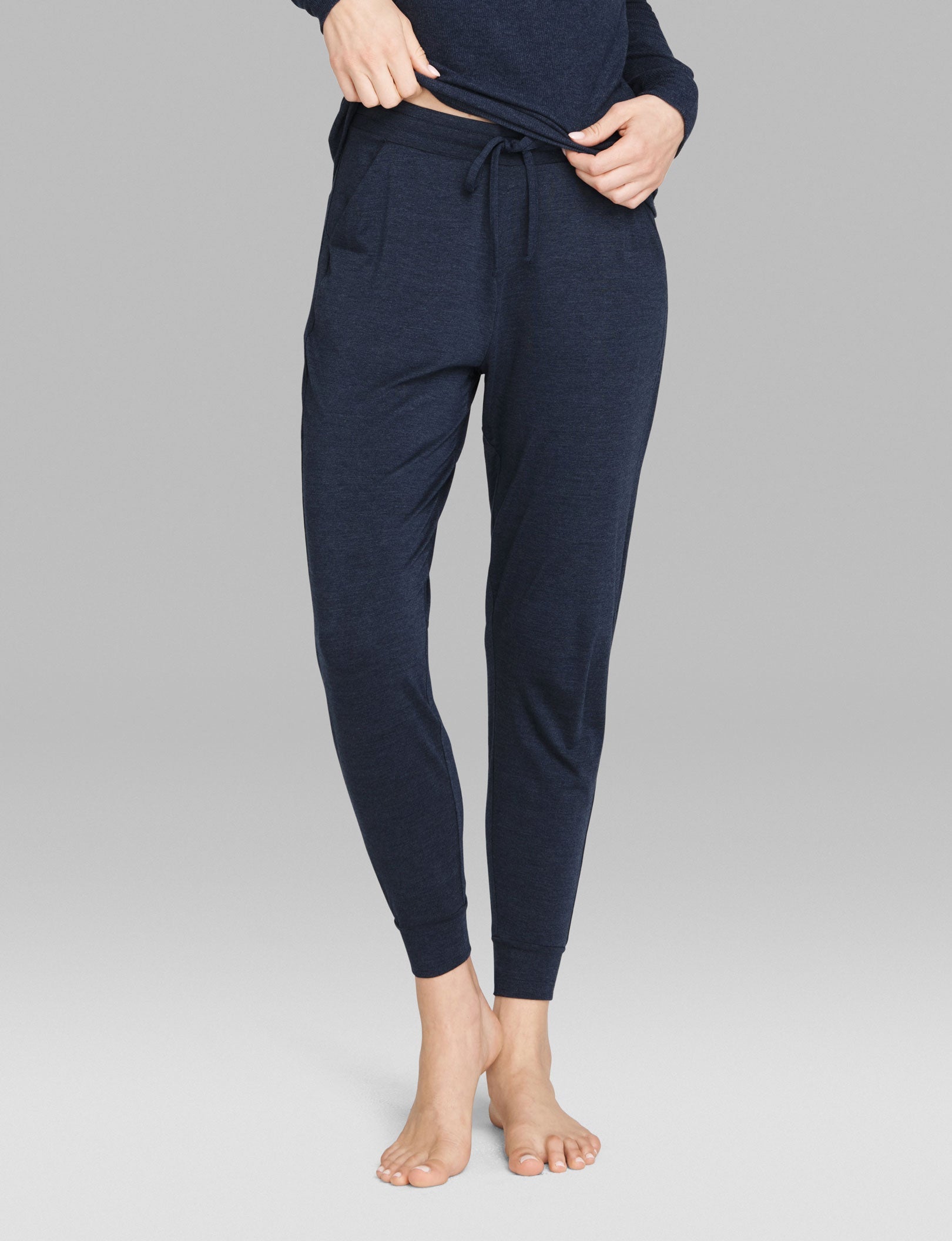 Tommy John Women's Downtime Jogger Pants in Blue Heather Size S (4-6)