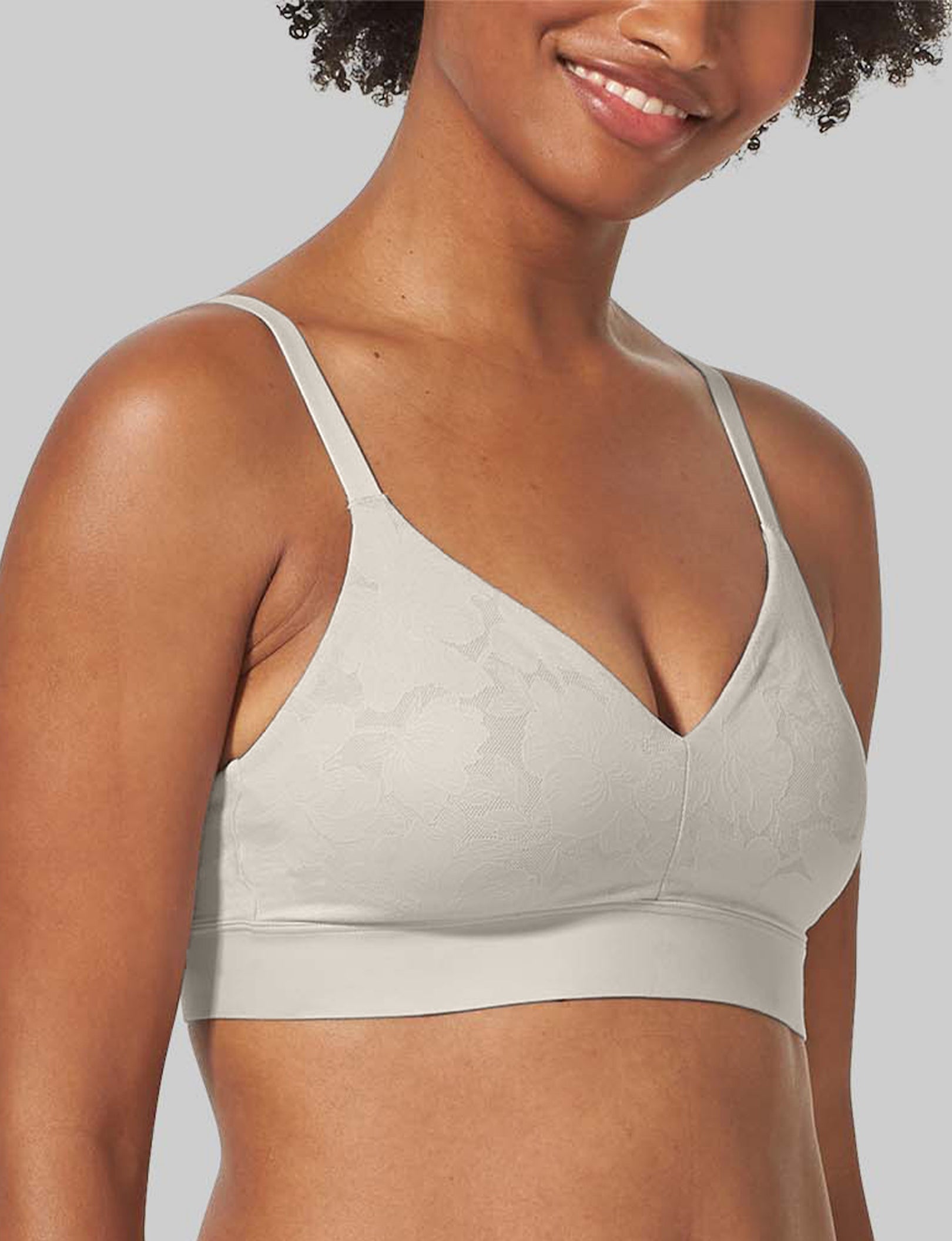 Tommy John Women's Second Skin Comfort Lace Bralette in Silver Gray Size XS (D-DD)