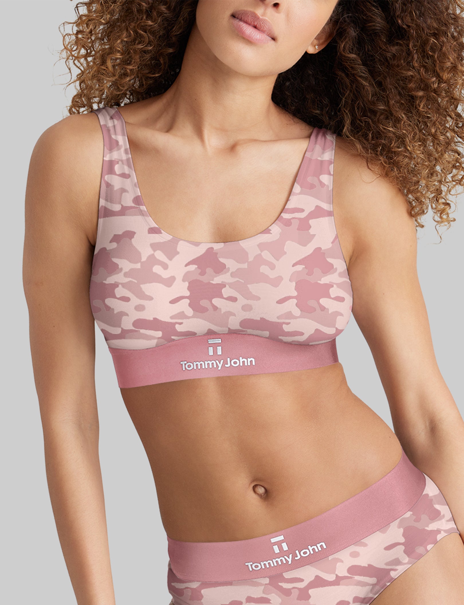 Tommy John Women's Second Skin Scoop Bralette in Pink Camo Size Small