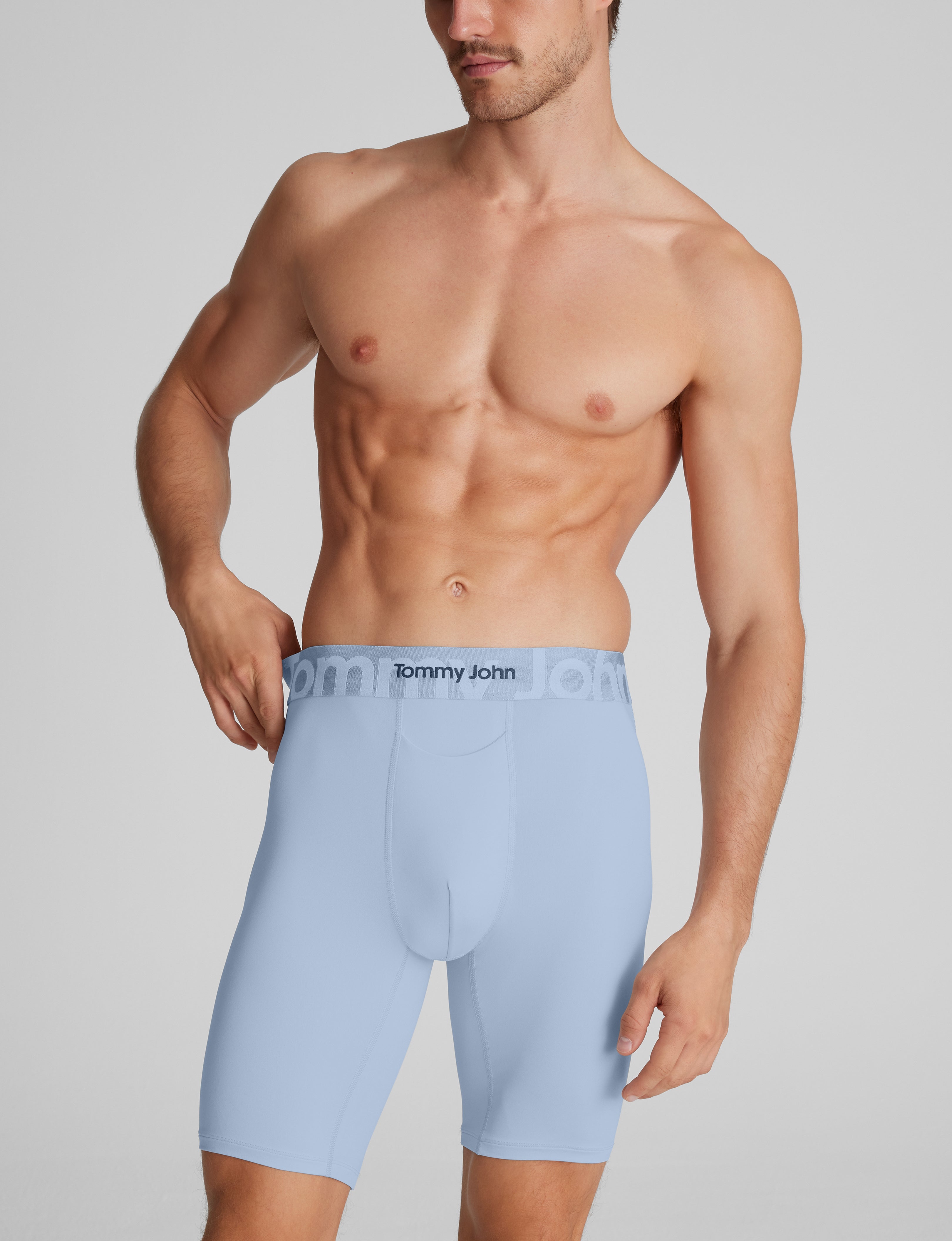 Tommy John Men's Customized Flex Boxer Brief 8" in Skyway Size XL