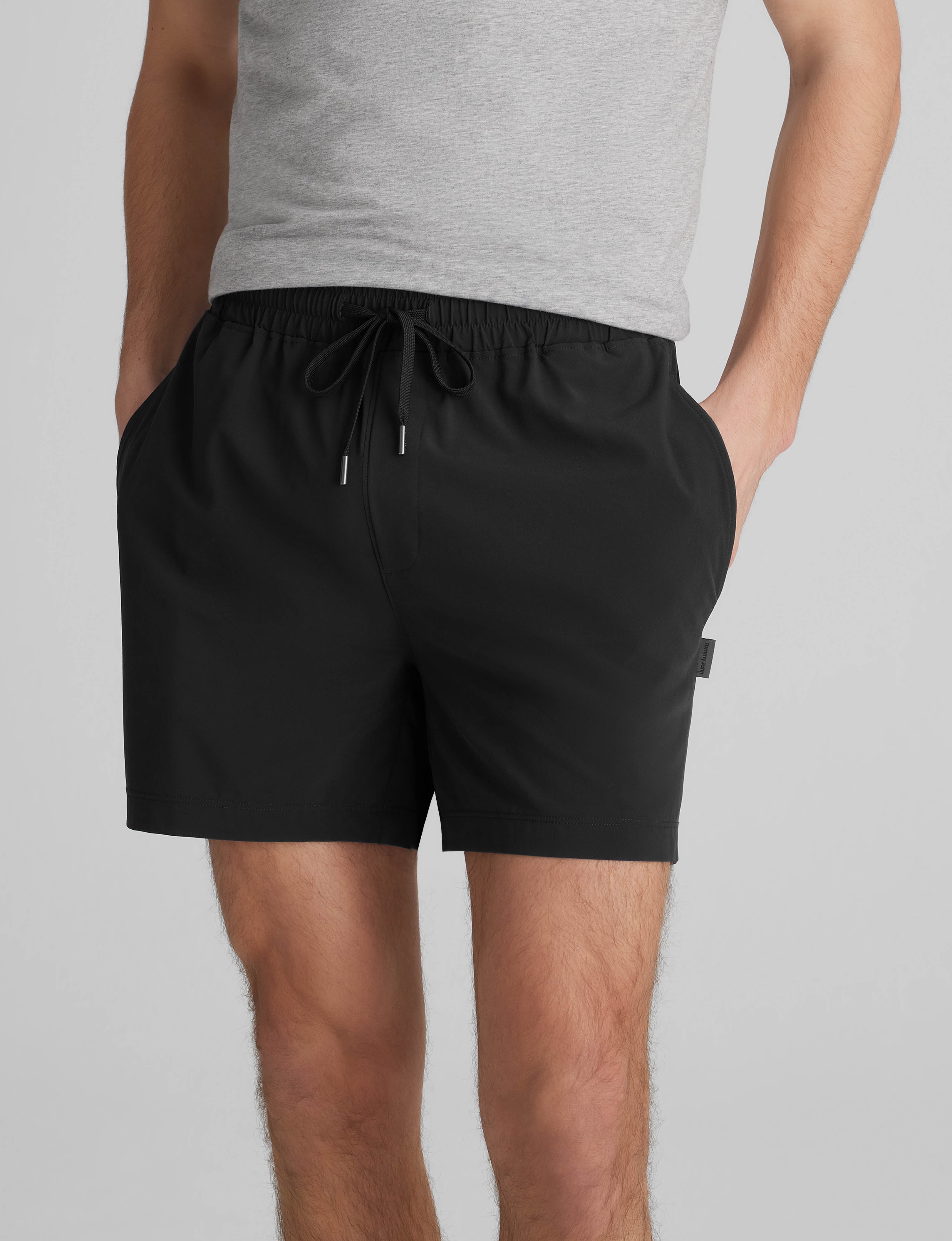 Tommy John Men's Luxe Traveler Woven Short in Black Size Medium