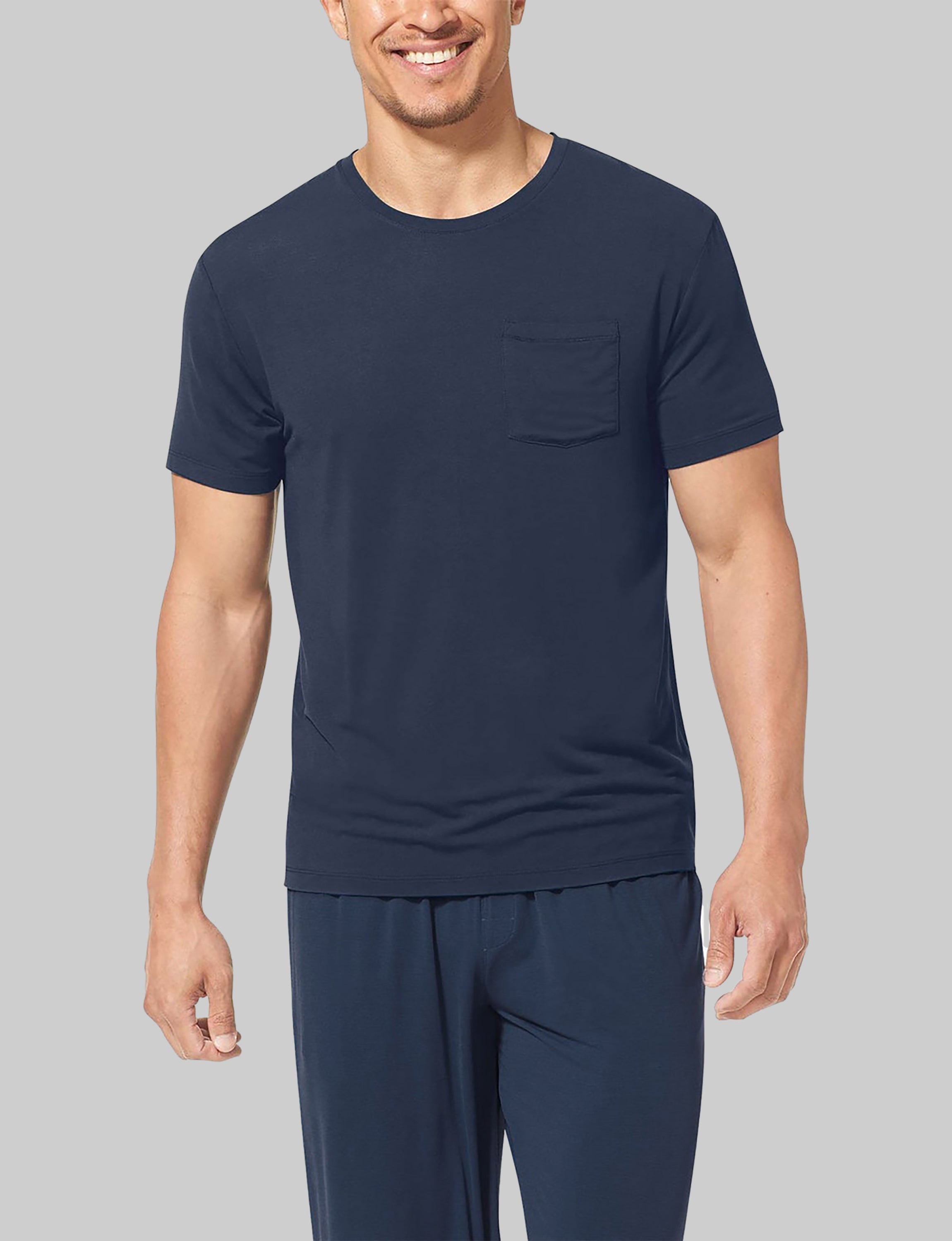 Tommy John Men's Second Skin Sleep Pocket T-Shirt in Blue Size Medium