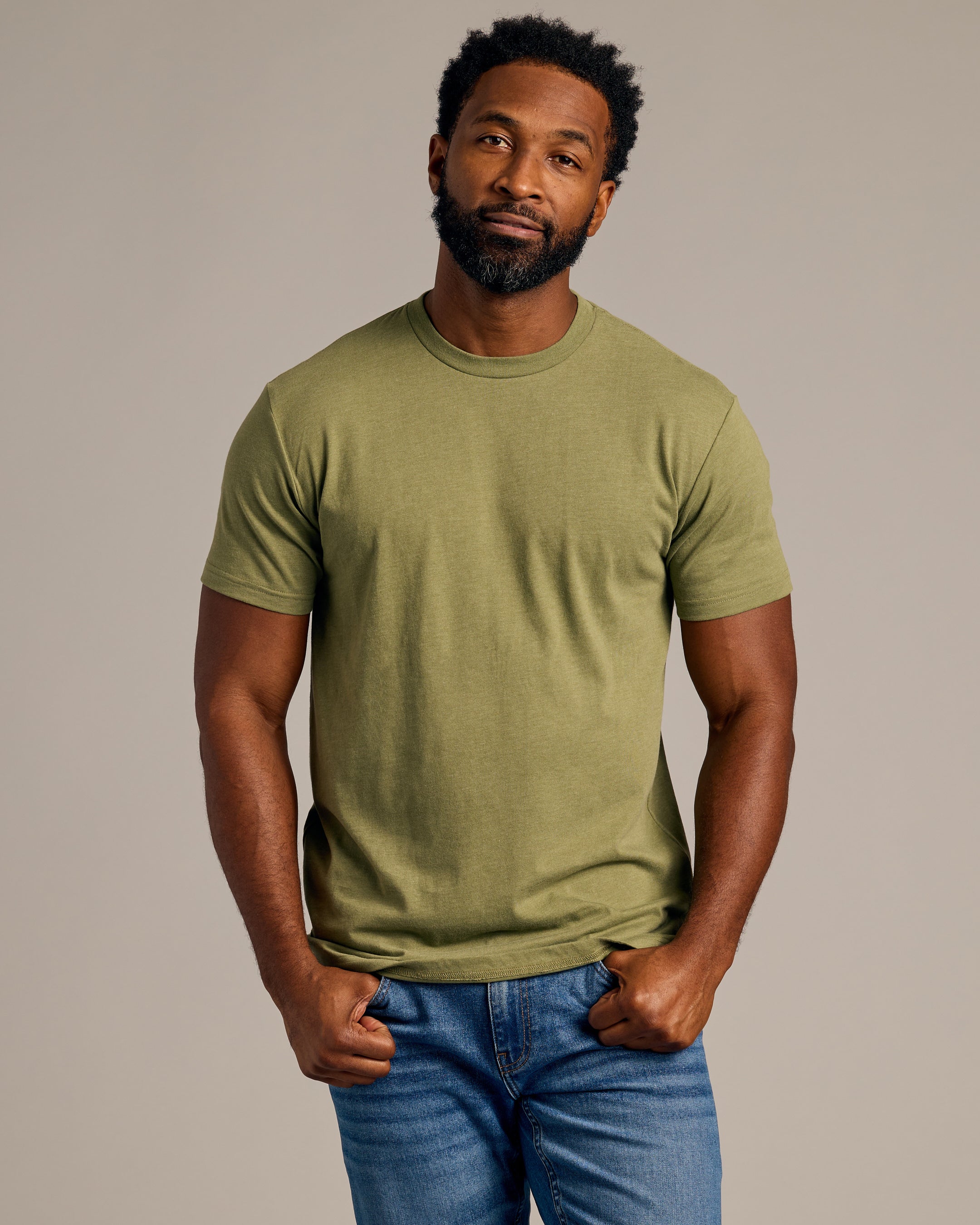 True Classic Multi Dark Heather Willow Short Sleeve Crew Neck T-Shirt | Cotton Blend | Athletic Cut | Medium