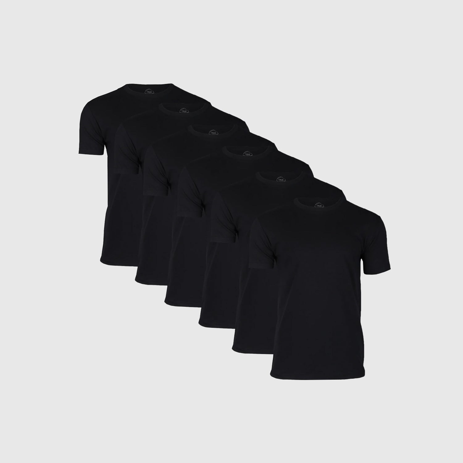 True Classic [Gift Procut Test] All Black Short Sleeve Crew Neck 6-Pack | Cotton Blend | Athletic Cut | 3XL