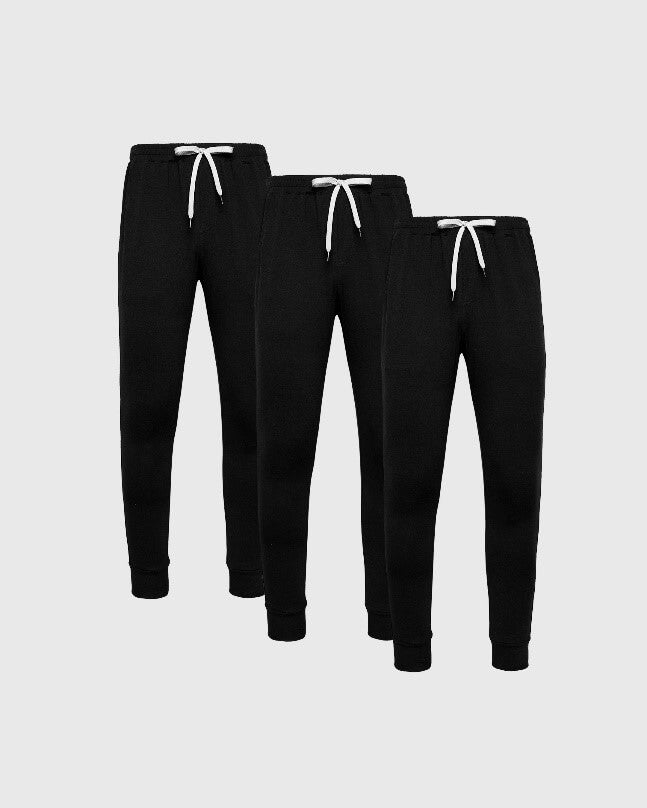 True Classic Multicolor All Black Active Jogger Pants 3-Pack | Cotton Blend | Athletic Cut | XL