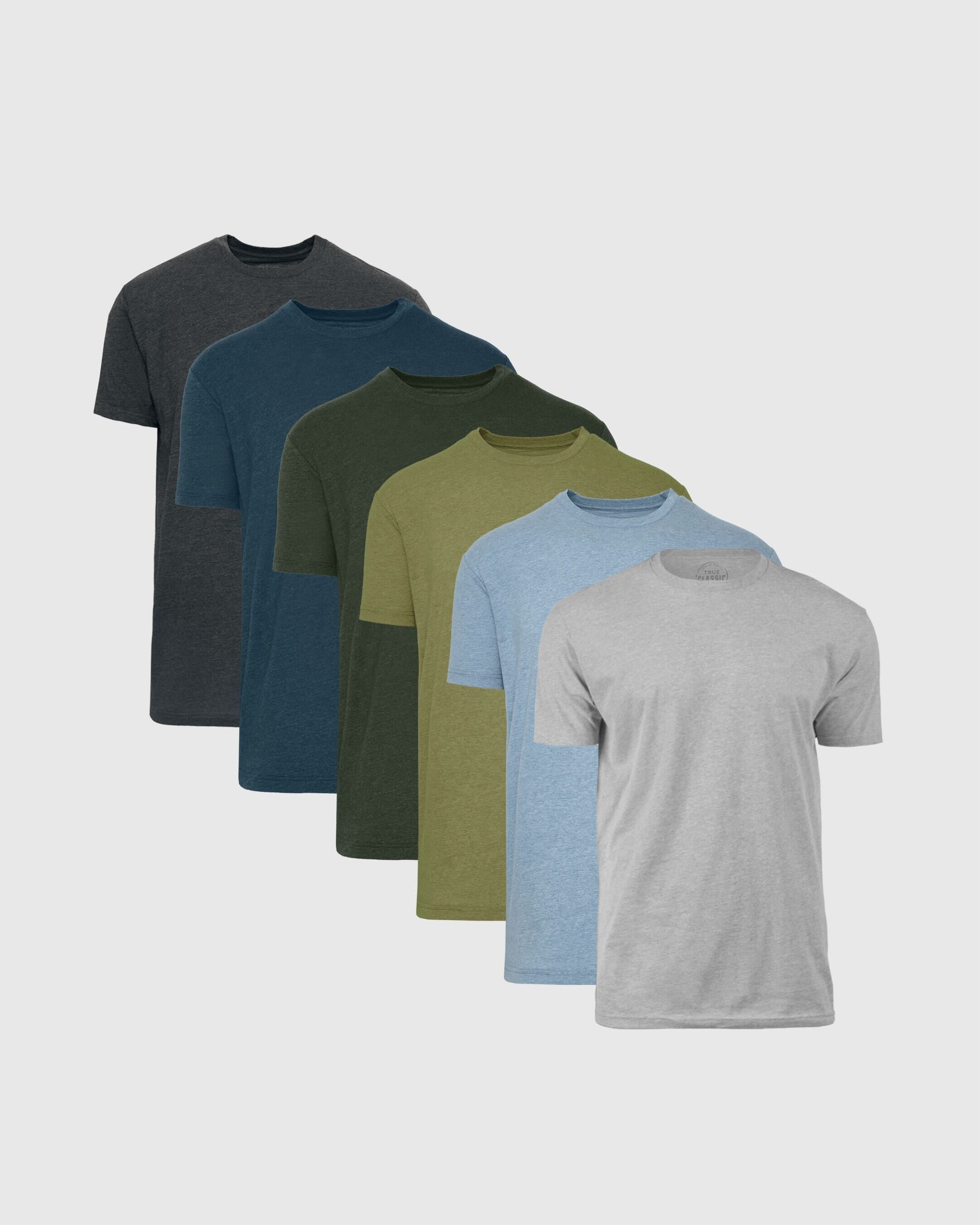 True Classic Multicolor Nature Heather Classic Crew 6-Pack | Cotton Blend | Athletic Cut | XL