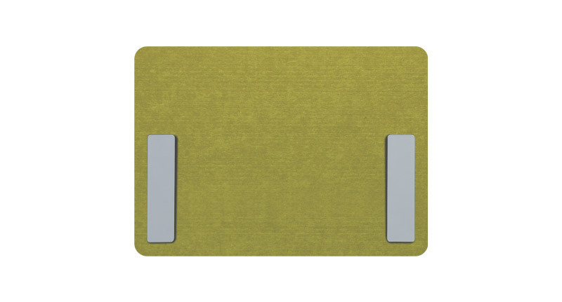 One 22" x 15.5" & One 72” x 22" Green Acoustic Privacy Panel with Gray hardware