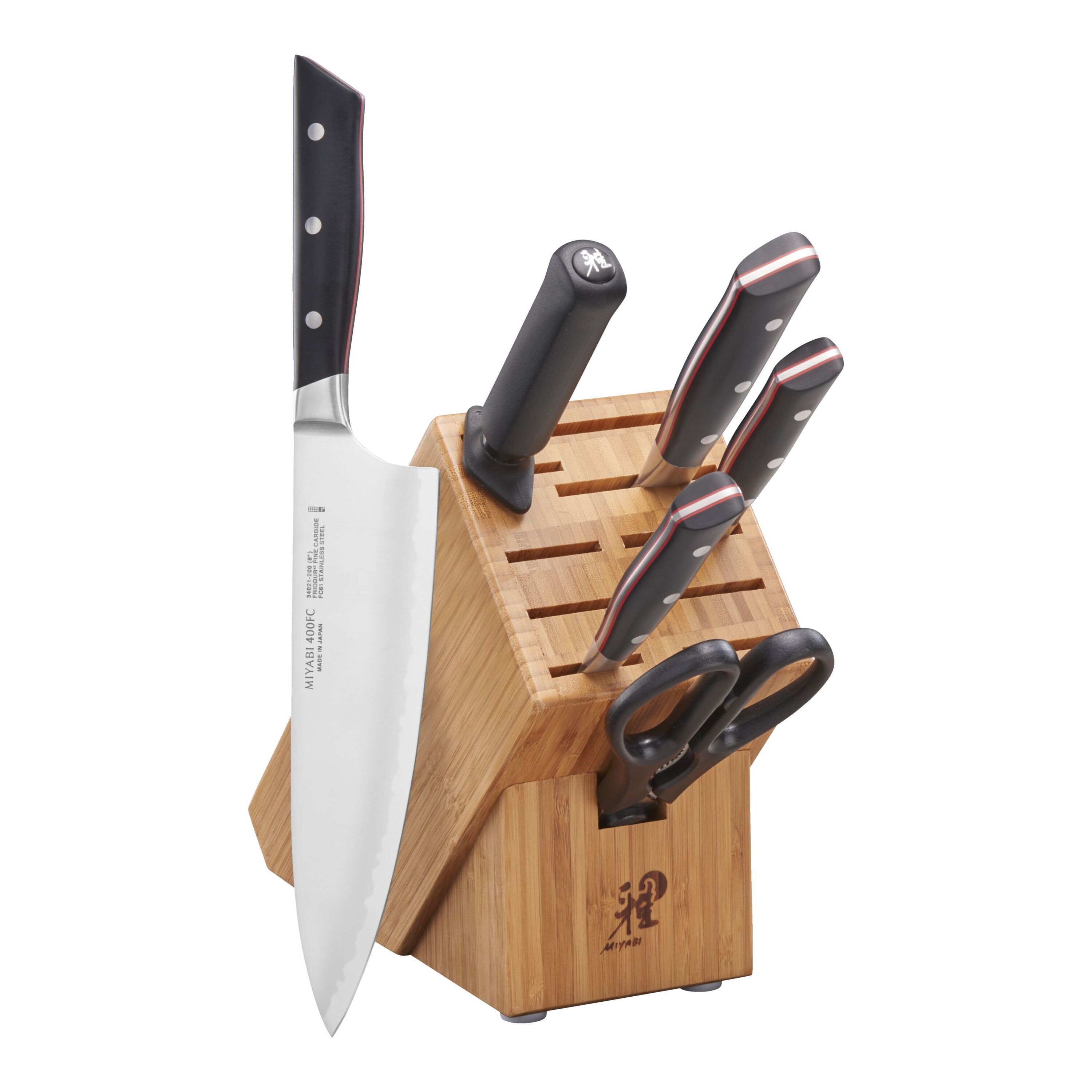 MIYABI Evolution 7-pc, Knife block set, natural