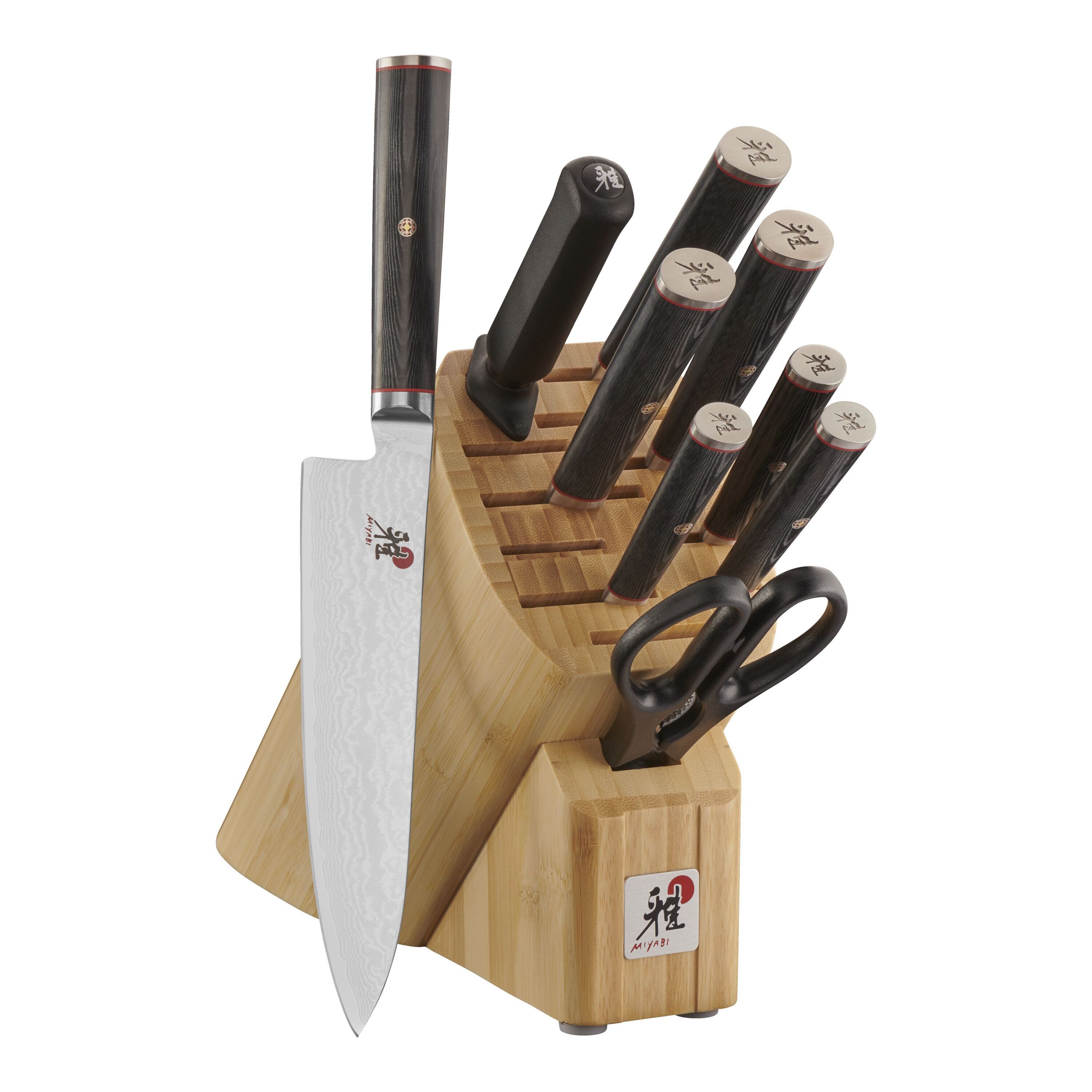 MIYABI Kaizen 10-pc, Knife block set, natural