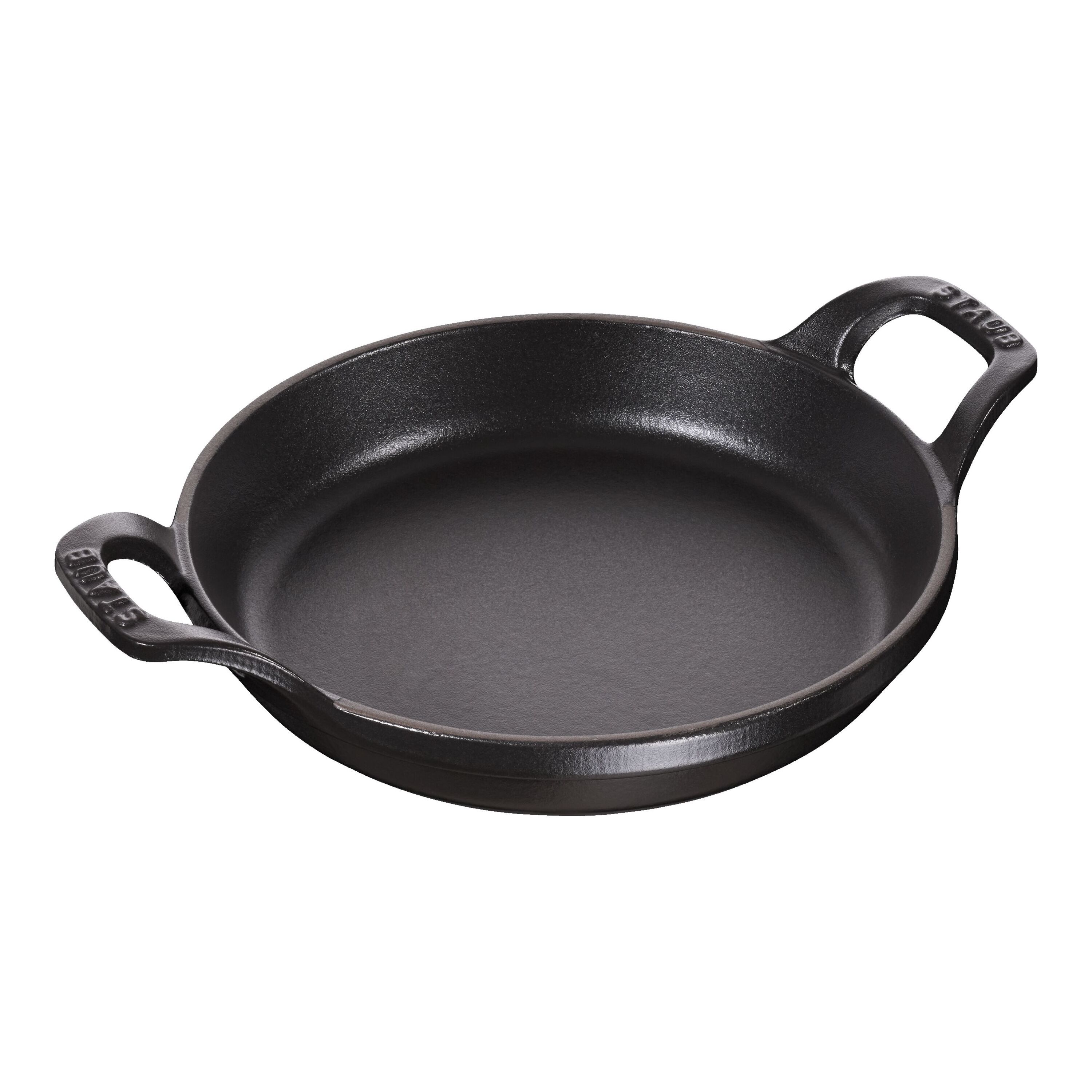 Staub Cast Iron 6-inch, Round, Gratin Baking Dish, Black Matte