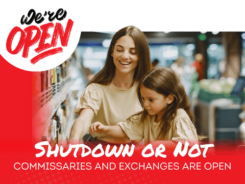 The Government May Be Shutdown, But Your Local Commissary & Exchanges Are Open!