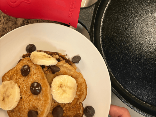 Cooking with Cast Iron: Banana Protein Pancake Edition