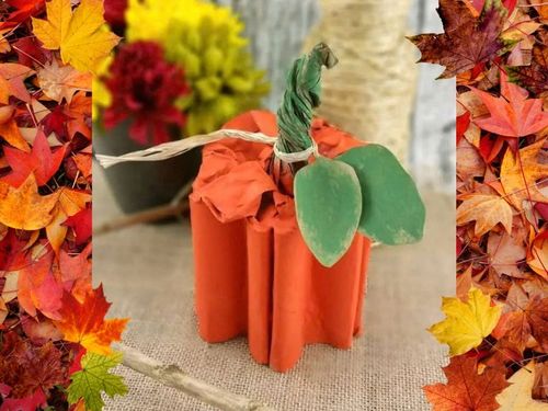 Toilet Paper Tube Pumpkin Craft